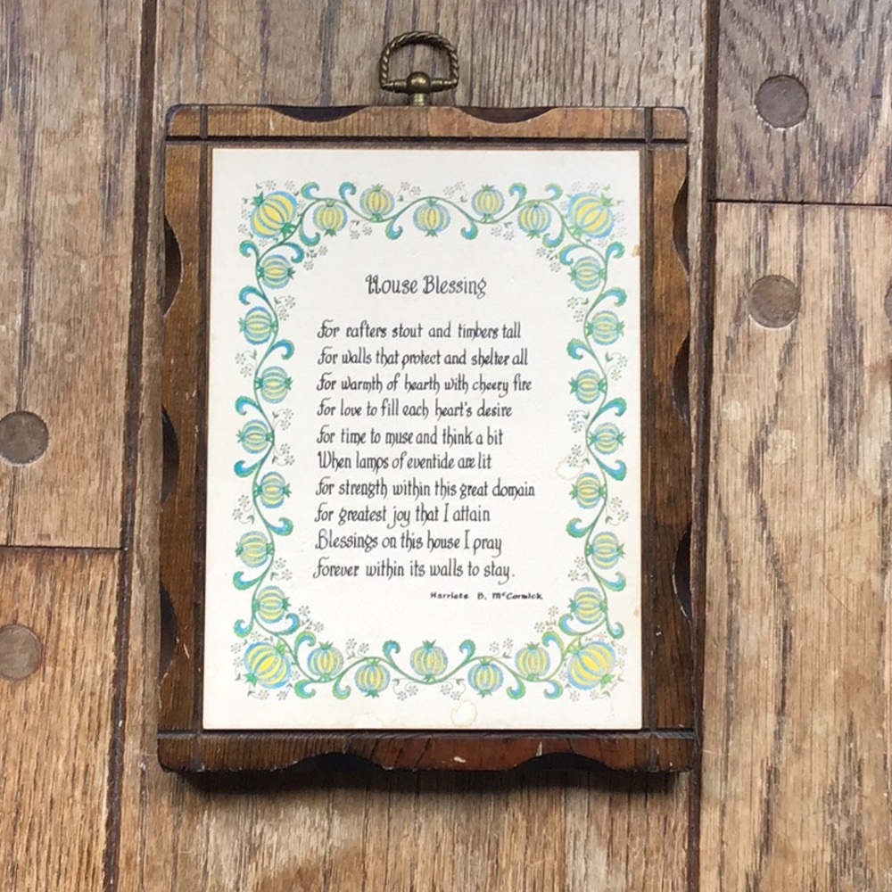 Vintage “House Blessing” Sign , solid wood Blessing, housewarming, new home